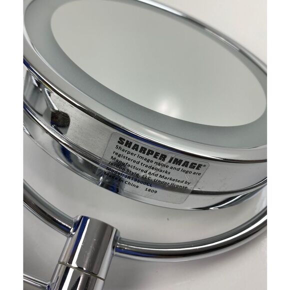 Sharper Image Wall Mounted Lighted Sensor Two Sided Makeup Mirror Chrome Finish - Picture 2 of 10